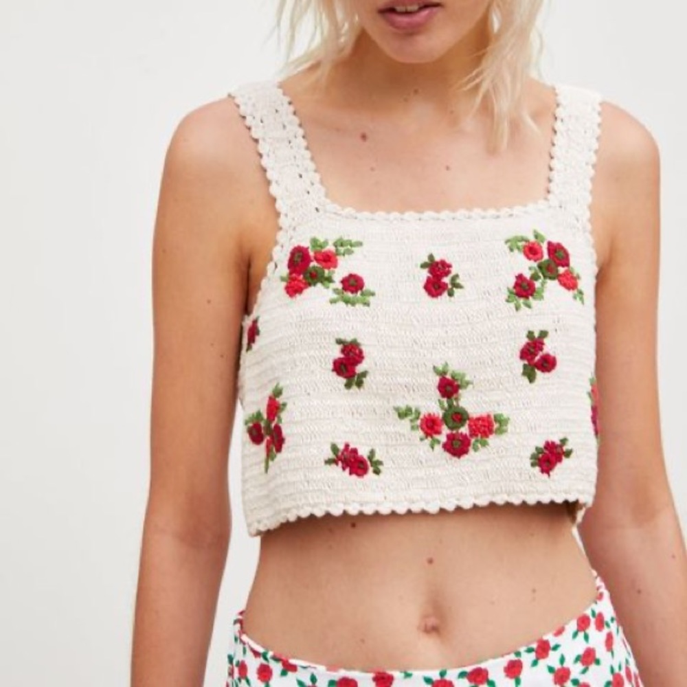 Cropped knit crochet  Zara top